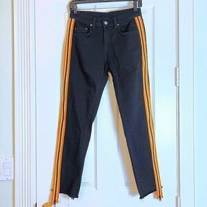 Carmar Denim Black Side Stripe/Zip Skinny Jeans sz 25